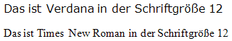 Bewerbung Schriftgröße 12